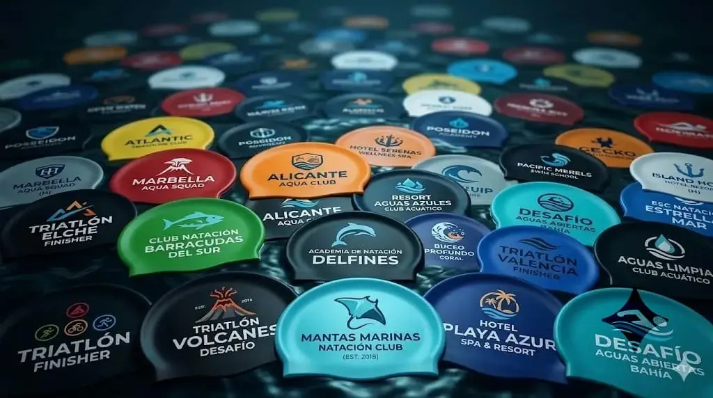 Gorros de natación personalizados con logos de clubes