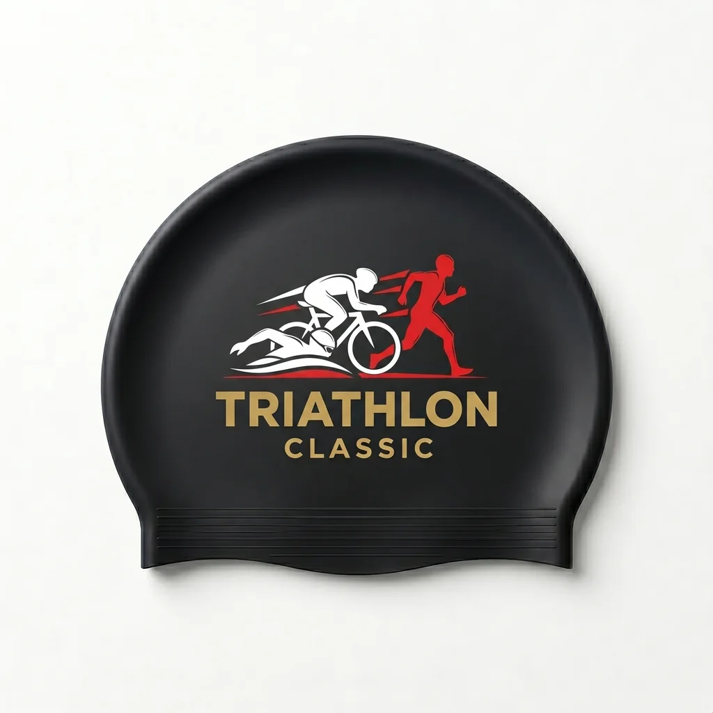 Gorro de natación de látex amarillo flúor de alta visibilidad para campaña promocional