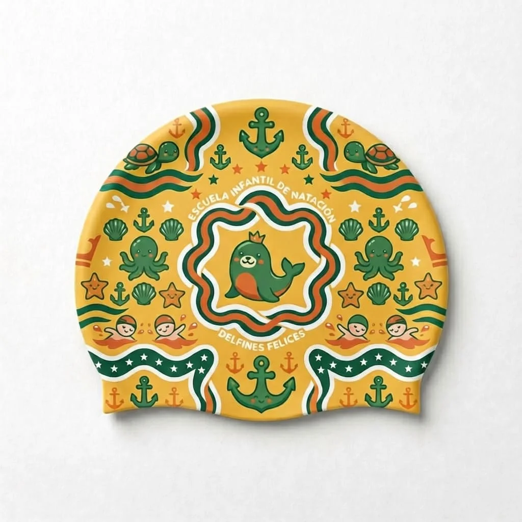 Gorro de natación personalizado en Silicona · Diseño nº 4