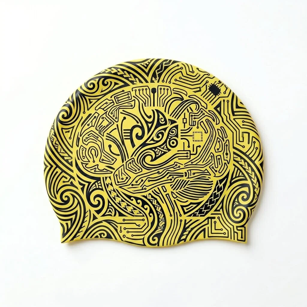 Gorro de natación personalizado en Silicona · Diseño nº 8