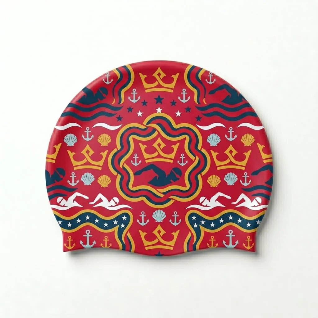 Gorro de natación personalizado en Silicona · Diseño nº 9