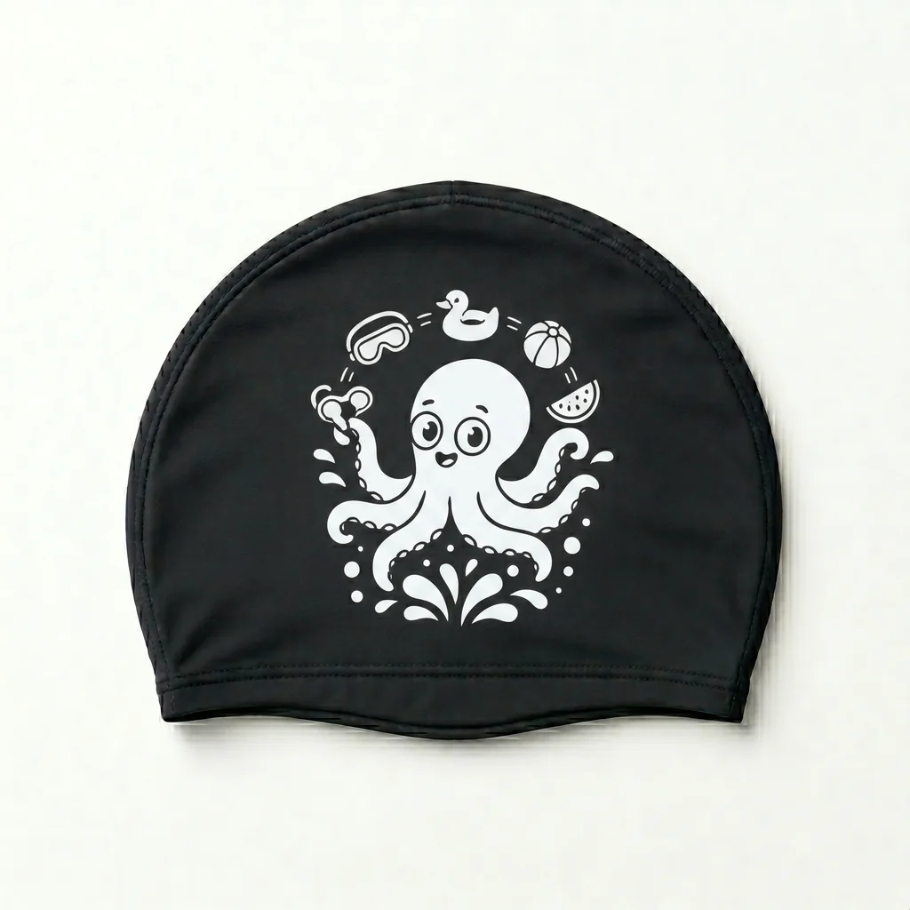 Gorro de natación personalizado en Lycra · Diseño nº 4