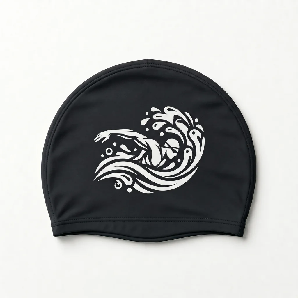 Gorro de natación personalizado en Poliéster · Diseño nº 3
